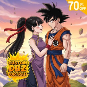 Custom Dragon Ball Portrait - Personalized Goku Style Illustration - Saiyan Gift for Dragon Ball Z Fans - DBZ Goku Poster - Dragonball z art