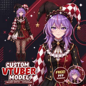 Anpassad Live2D Vtuber-modelluppdrag | Animekaraktärsdesign, riggning, emotes