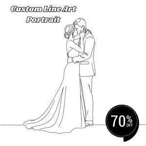Custom Line Drawing Custom Family Drawing from Photo, Christmas Gift, Personalized Family Portrait illustration, Soulmate Gift, Couple Gift