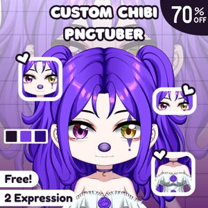 Custom Chibi Pngtuber Live2D Model, Pngtuber Character Design for Stream, Twitch, YouTube & Facebook Commission, Cute, Chibi, Avata