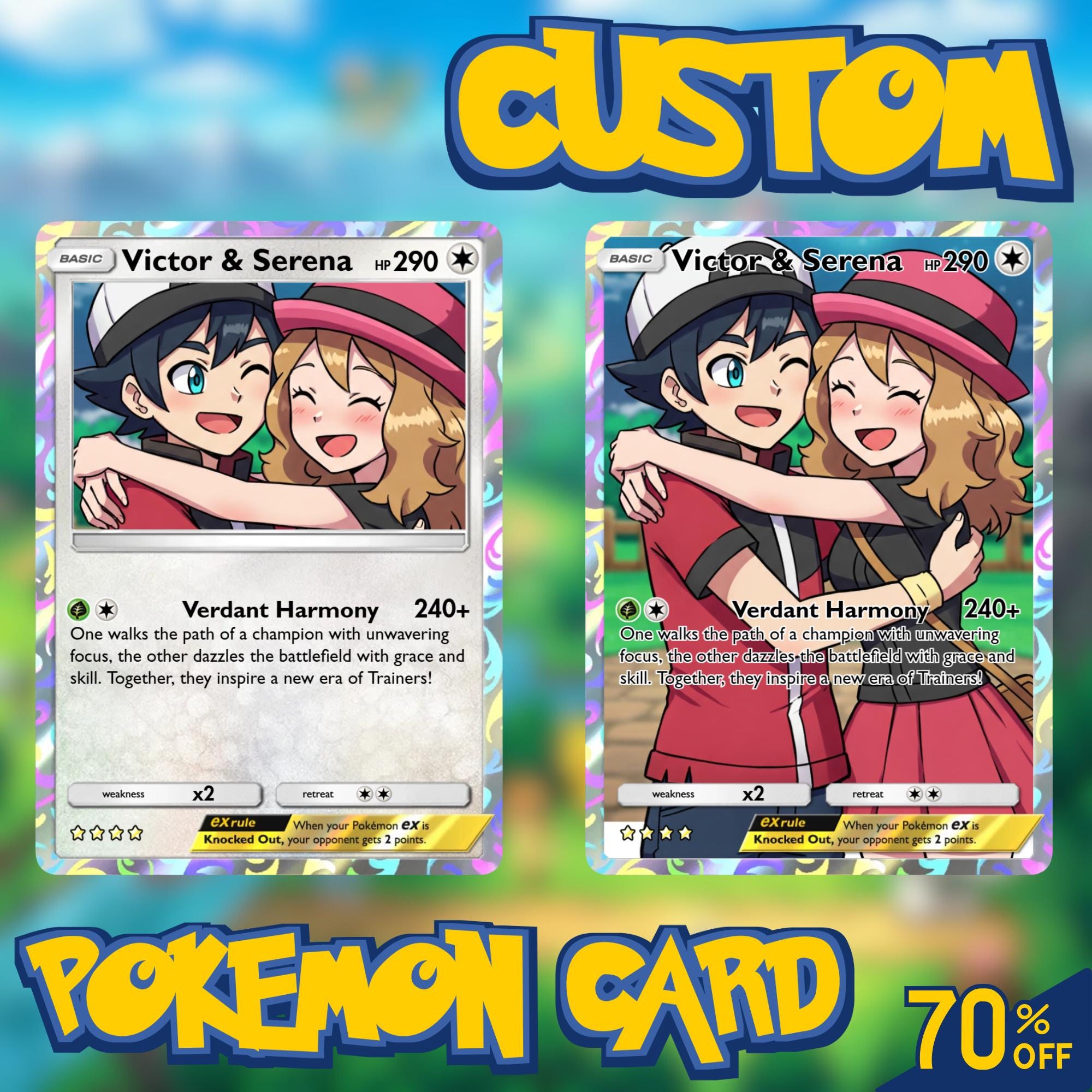 Personalized Poke Full Art Custom Anime Trading Card | Custom Name, Stats &  Full Art Design | Digital Download Gift - Etsy New Zealand