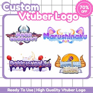 Custom Vtuber Logo | Custom Vtuber Logo kawaii, cute and Animated for stream twitch, Vtuber Kawaii, Custom Chibi Cute Animated VTuber Logo
