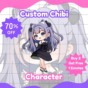 Custom Chibi Character |  Chibi Cute Character Commission | Cute Chibi | Chibi PFP | Chibi Pet | Chibi Vtuber | animeChibi | Chibi icon