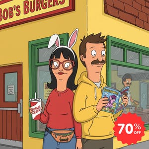SALE! Bob's Burger Custom Cartoon Portrait, Couple , Fun Family Portrait Illustration, Anniversary , Birthday, Valentine Gift