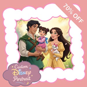 Custom Disney Style Portrait, disney portrait, disney style portrait, family portrait, couple portrait, personalized gift, anniversary gift