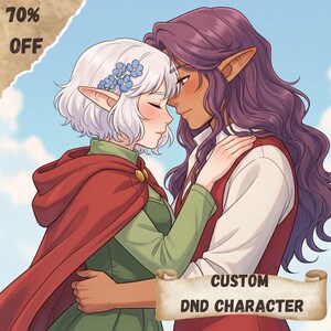 CUSTOM DND Character Couple, dnd couple, dnd character, fantasy character, dnd commission, RPG, dnd character portrait, fantasy illustration