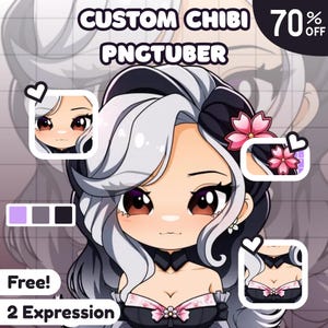 Chibi PNGtuber Avatar, Custom Live2D Model Design for Twitch, YouTube & Facebook Commission,Cute, Chibi, Avatar