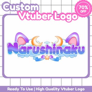Custom Cute Vtuber Logo Text or Animated | Vtuber Kawaii | Logo For Stream | Twitch or Kick| Chibi Logo | PNGTuber Logo | GIFTuber Logo