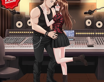 Ilustración personalizada de personajes de fantasía, arte de libros personalizado