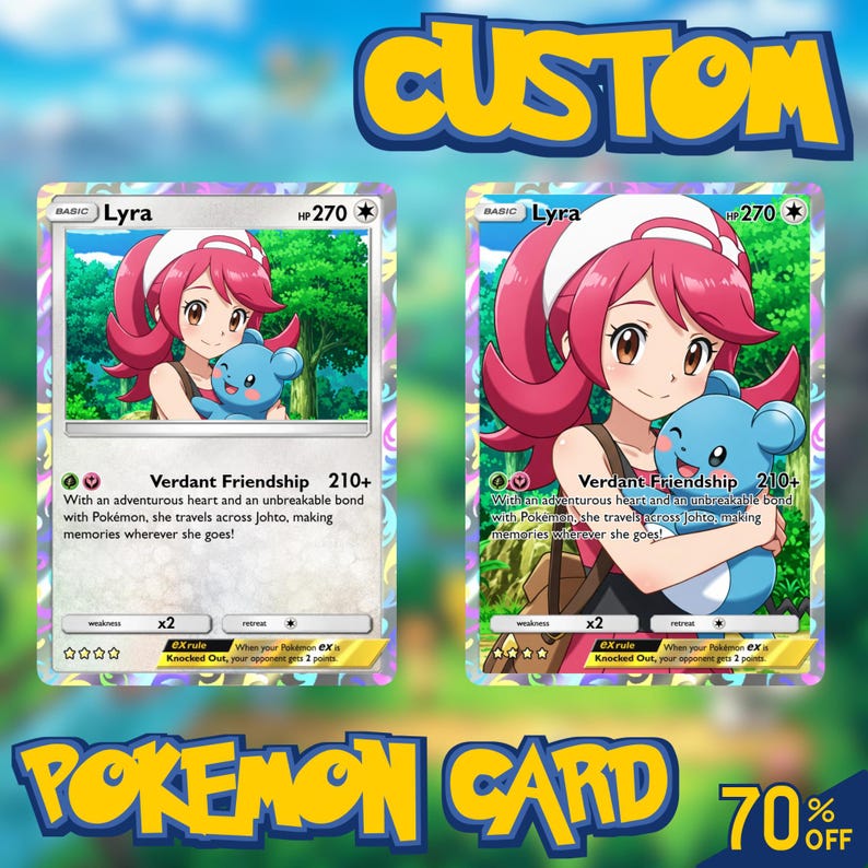 Personalized Poke Full Art Custom Anime Card Custom Trainer & Monster ...