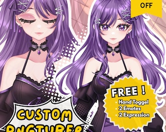 Custom PNGTuber Commission, Personalized Anime Avatar Design for Twitch & YouTube, Veadotube Mini Model, Unique Streamer Character Art