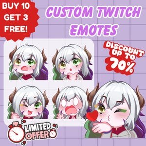 Custom Twitch Emotes Or Kick Emotes | Twitch Emote for streamer Twitch, Facebook, Discord | Cute Chibi anime style | Twitch Emotes, Anime