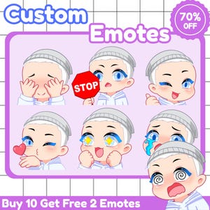 High Quality Custom Premium Twitch Emotes | Twitch Emoji for streamer | youtube, Twitch, Discord | Cute Chibi anime style