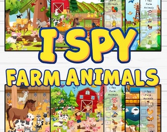 Farm Animals I Spy Game: Printable Learning Activity Set (Digital Download)