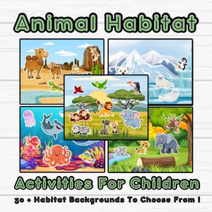 Animal Habitat Activity | Animal Activity | Learning Activities for Children | Instant Printable Digital Download | Printable Backgrounds |