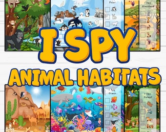 Animal Habitat I Spy Activity: Set of 6 Printable Learning Games (Digital Download)