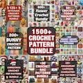 1500+ Amigurumi Crochet Patterns Bundle PDF, No Sew Cat Loaf, Easy Granny Square, DIY Ideas, Flower Keychain, Animal Designs