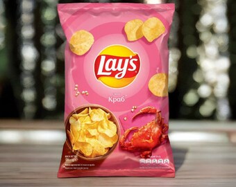 Lay's Chips mit Krabbengeschmack 120 g. Kartoffelchips mit Krabben. Чипсы Лейс Краб