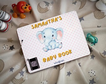 Personalized Baby's First Year Book, Baby Memory Book, Named Baby