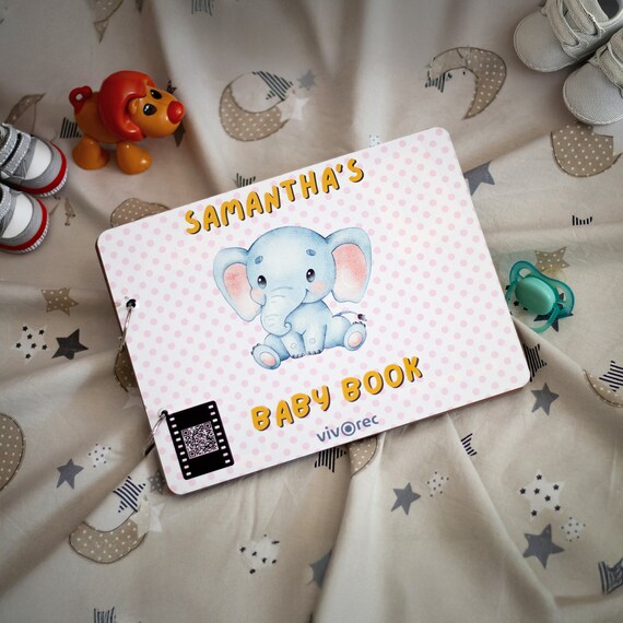 Personalized Baby's First Year Book, Baby Memory Book, Named Baby
