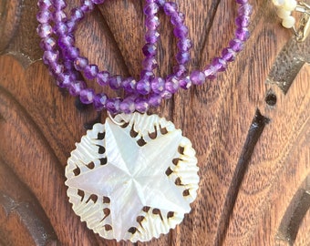 Amethyst and Mother of Pearl Necklace