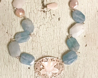 Mother of Pearl and Gemstone Necklace