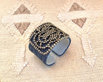 Denim Adjustable Cuff Bracelet