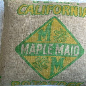 Burlap Pillow Sham 26 Repurposed California Potato Sack image 1