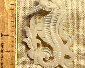 Seahorse Mother of Pearl Pin Brooch