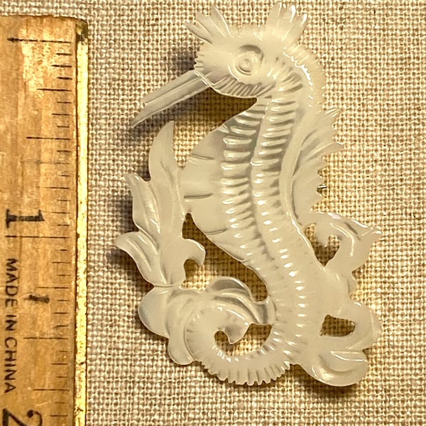 Seahorse Mother of Pearl Pin Brooch