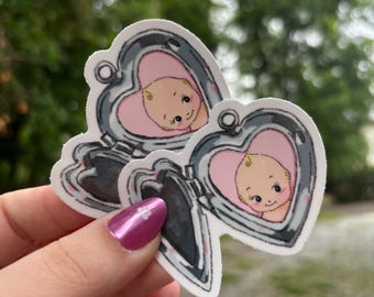 Kewpie Locket Sticker