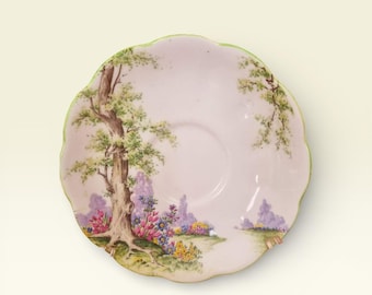 Vintage Royal Albert “Greenwood Tree” Bone China Saucer