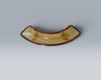 Jarrón Hermanova de cristal ámbar checo / Jarrón para medio ramo