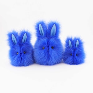 Royal Blue Easter Bunny Stuffed Animal Cute Plush Toy Blueberry Bunny Rabbit in Three Sizes