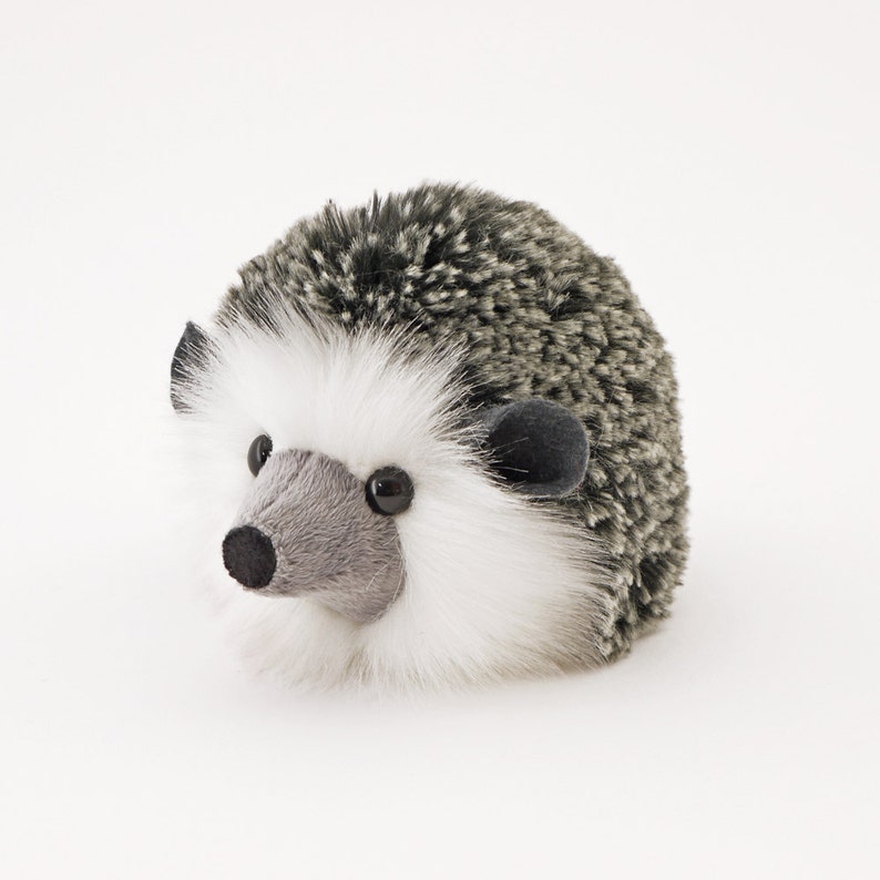 Stuffed Hedgehog Stuffed Animal Hemingway the Cute Plush Toy Grey Hedgehog Kawaii Plushie Fluffy Snuggly Faux Fur Toy Small, Med, Lg Sizes image 4