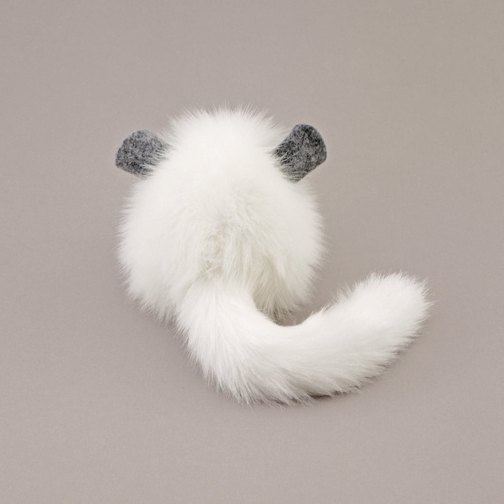 Stuffed White Chinchilla Stuffed Animal Cute Plush Toy Faux Fur