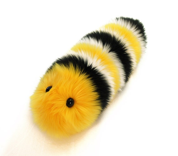 Stuffed Caterpillar Stuffed Animal Cute Plush Toy Kawaii Plushie Monte  Monarch the Yellow & Black Snuggle Worm Faux Fur Toy Small, Med, Lg 