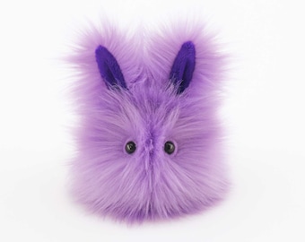 Lavender Faux Fur Bunny Plush - Pansy Fuzziggle Stuffed Animal