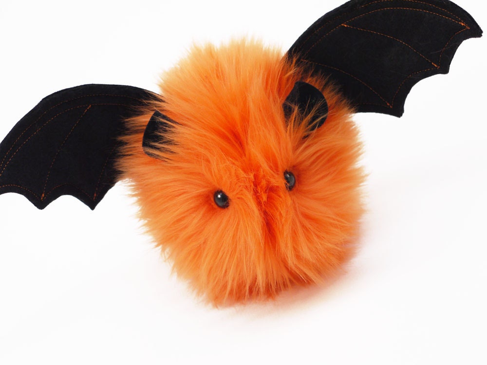 Stuffed Bat Stuffed Animal Cute Plush Toy Bat Luna the Orange Bat ...