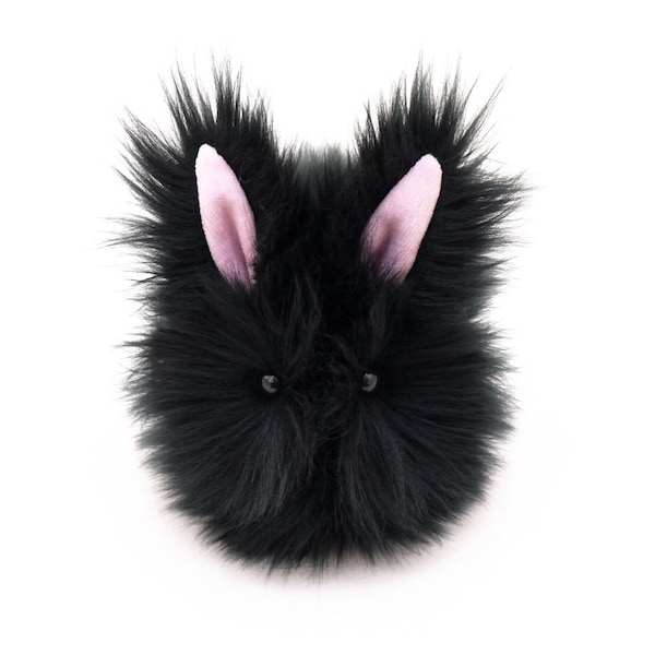 Stuffed Bunny Stuffed Animal Cute Plush Toy Bunny Kawaii Plushie Blackie the Black Easter Bunny Fuzzy Snuggly Faux Fur Toy Small, Med, Lg