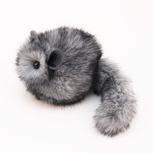 Chinchilla Stuffed Animal Cute Plush Toy Chinchilla Kawaii Plushie Fluffy the Light Grey Chinchilla Toy Small 4x5 Inches Stocking Stuffer