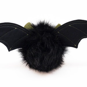 Stuffed Animal Stuffed Bat Cute Plush Toy Bat Kawaii Plushie Fang the Vampire Bat Black Fluffy Halloween Faux Fur Toy Small 4x5 Inches image 4