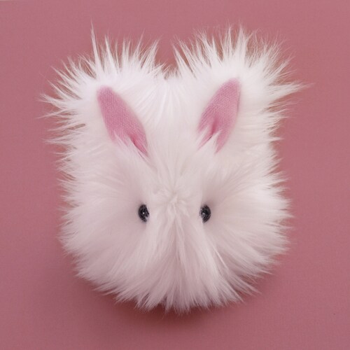 Fluffy Bunny Stuffed Animal Cute Plush Toy White Cottonball - Etsy