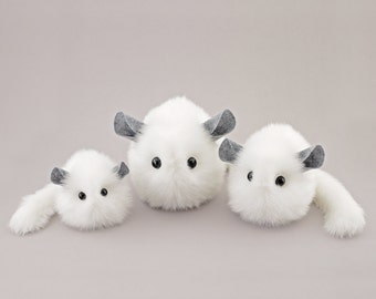 Stuffed White Chinchilla Plush Toy: Bianca the Fuzziggle