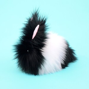 Black and White Bunny Stuffed Animal Plush Toy Bunny Rabbit Oscar Faux ...