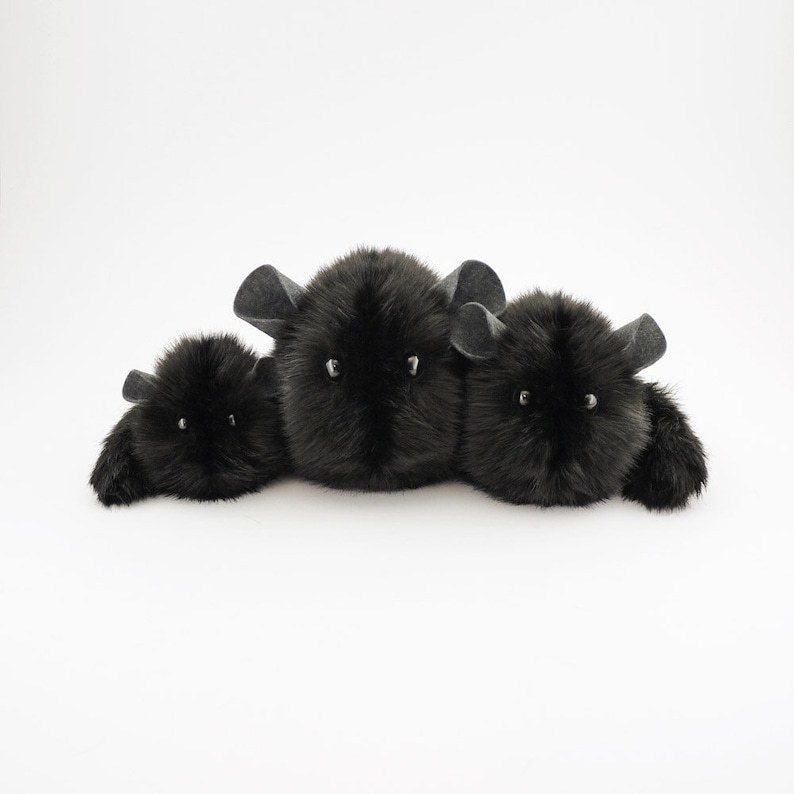 Stuffed Chinchilla Plush Toy Stuffed Animal Fuzziggles Ebony Small, Medium, and Large Sizes image 5