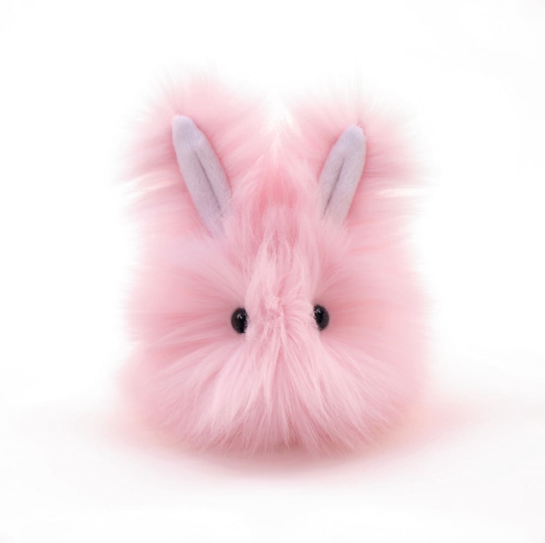 SUPER SOFT! Fluffy Furry Bunny Rabbit Plush Keychain [Hot Pink