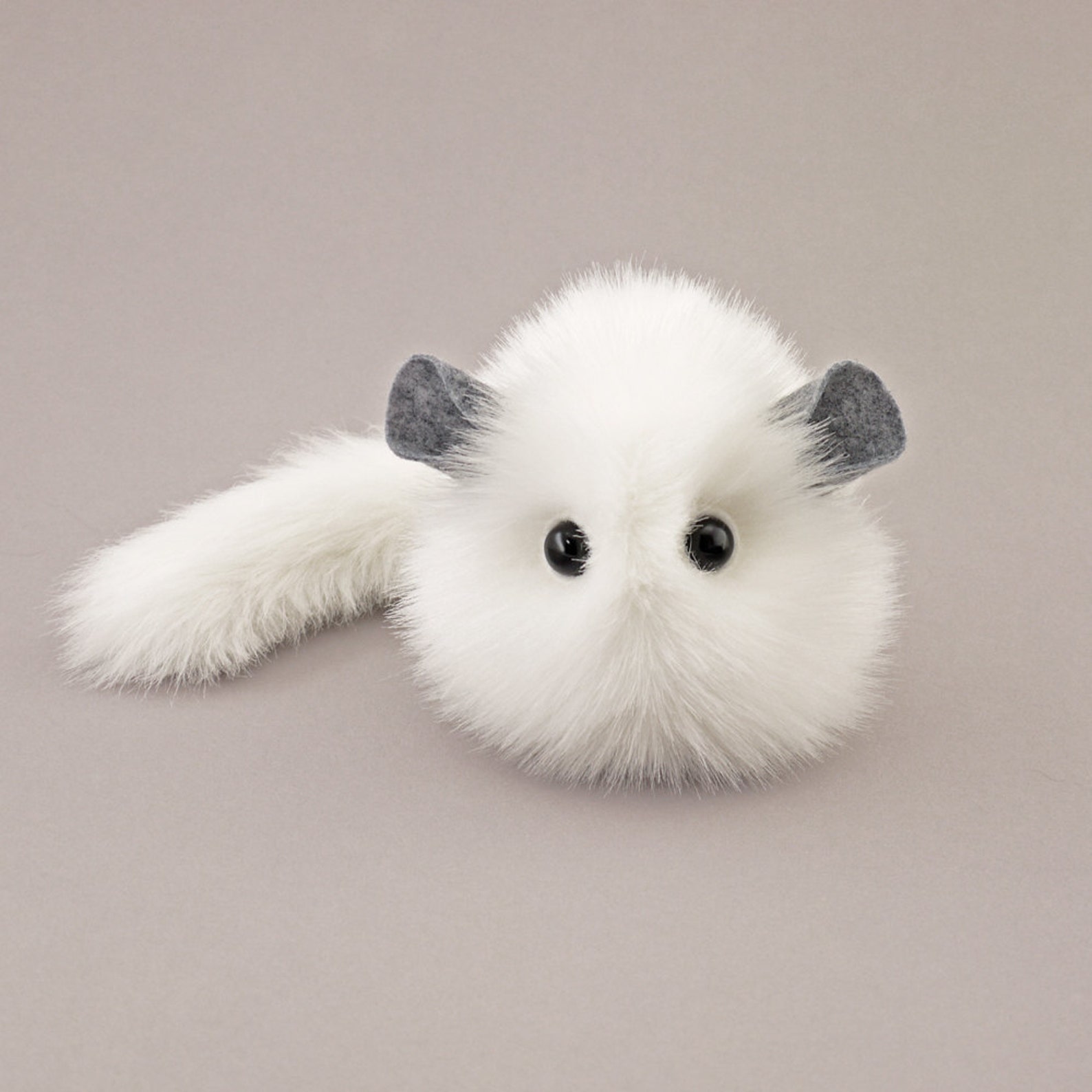 Stuffed White Chinchilla Stuffed Animal Cute Plush Toy Faux Etsy