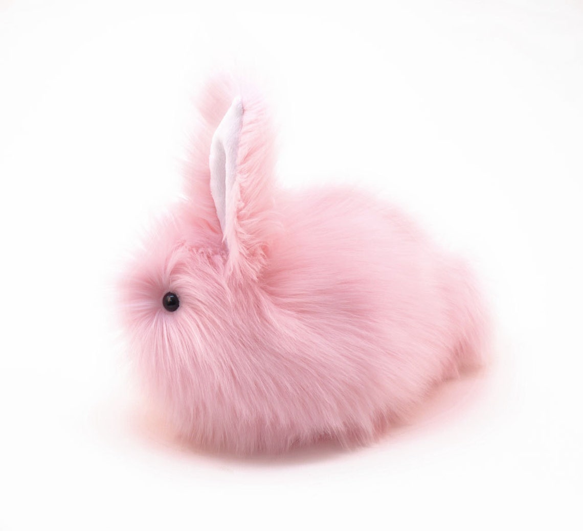 Pink Bunny Stuffed Animal Cute Plush Toy Sweet Pea Pink Fluffy | Etsy