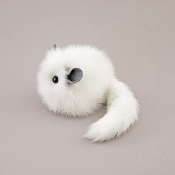 Stuffed White Chinchilla Stuffed Animal Cute Plush Toy Faux - Etsy